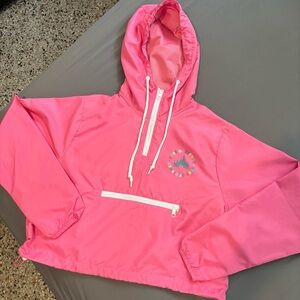 Disney Parks Dose of Disney Windbreaker Pull Over Jacket Hooded Pink Size Large